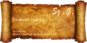 Szabad Gyula névjegykártya